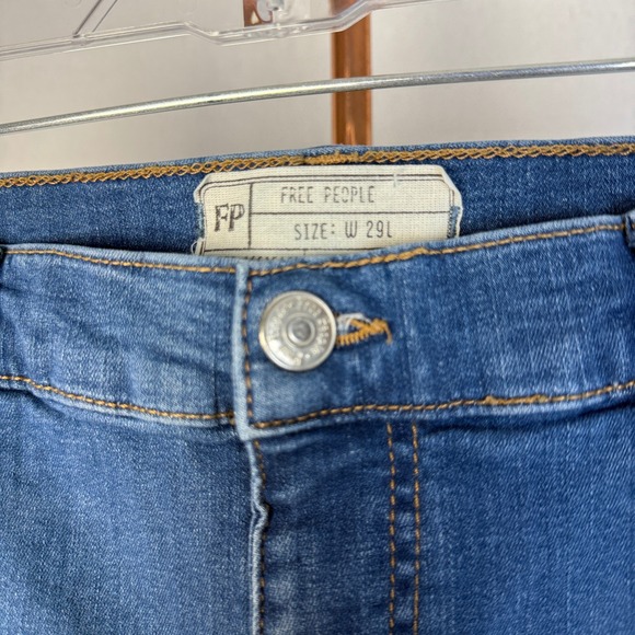 Free People Women's Size 29 Distressed High Rise Skinny Jeans Ripped - Picture 13 of 14